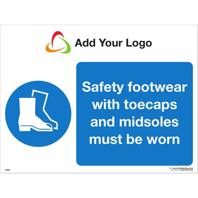 Safety Footwear With Toe and Midsole Must be Worn