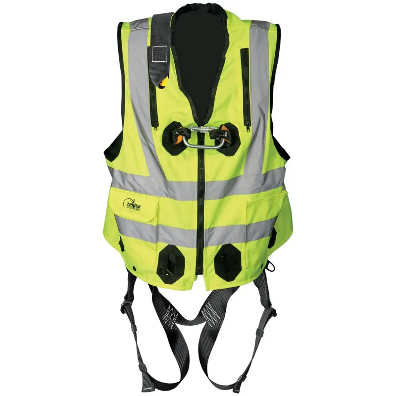 Hi-Viz Multi Pocket Vest & Harness Yellow