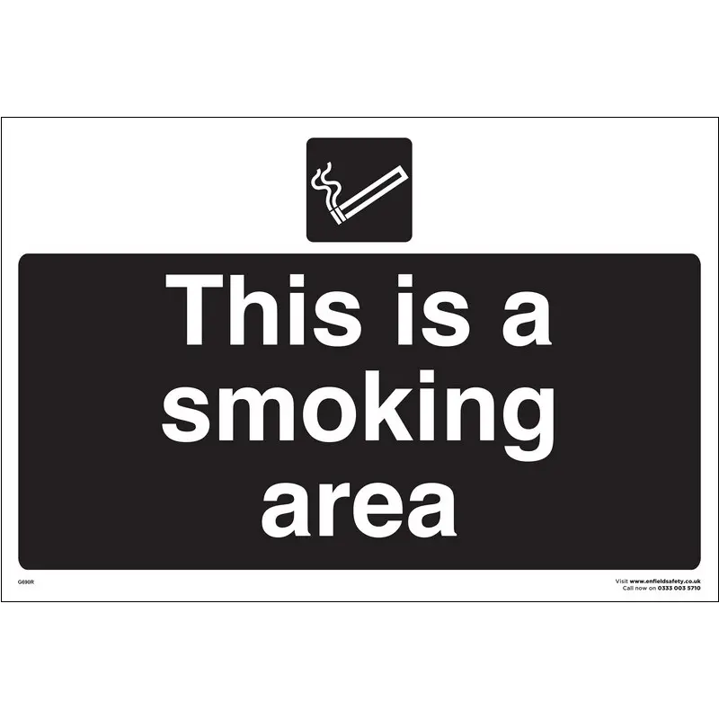 Smoking Area 660mm x 460mm Rigid Plastic