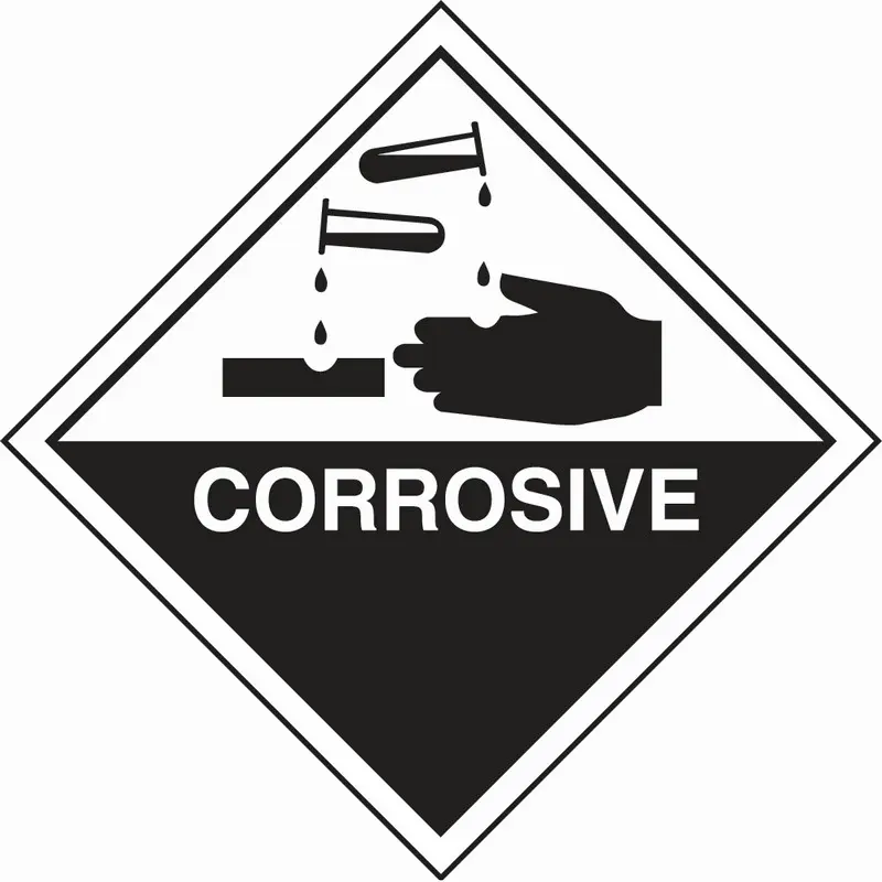 Corrosive 100mm x 100mm Self Adhesive