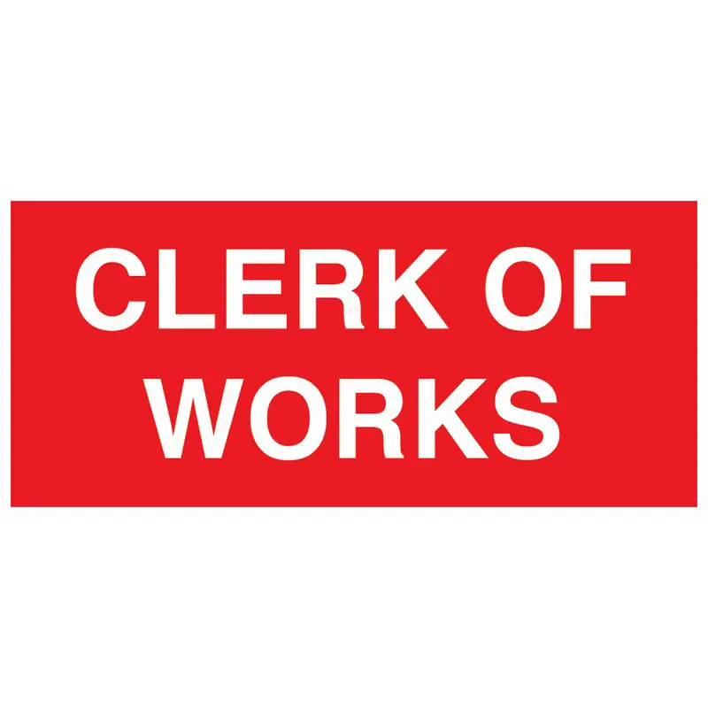 Clerk of Works 330mm x 150mm Rigid Self Adhesive