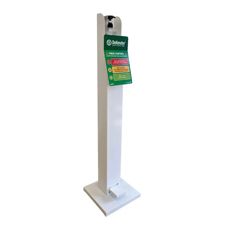 Foot Pedal Sanitiser Tower c/w Virus Control Sign