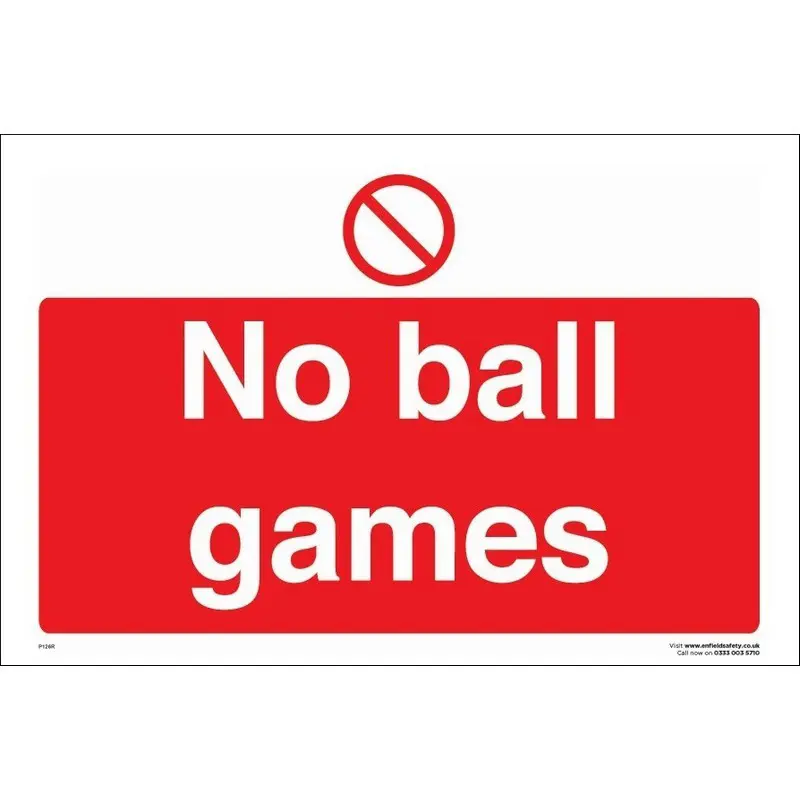 No Ball Games 330mm x 230mm Rigid Plastic