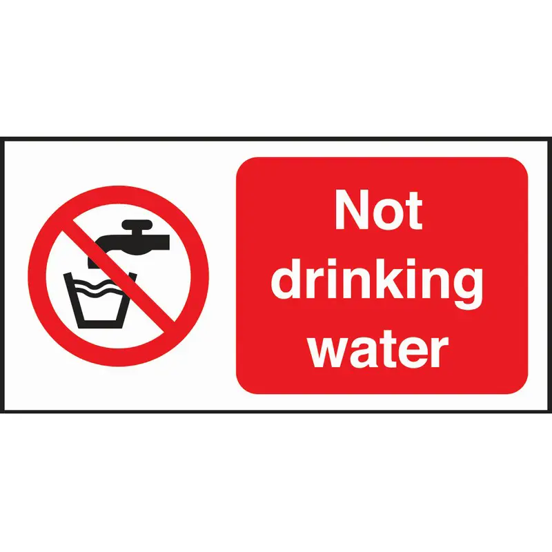 Not Drinking Water 150mm x 75mm Self-Adhesive Sign