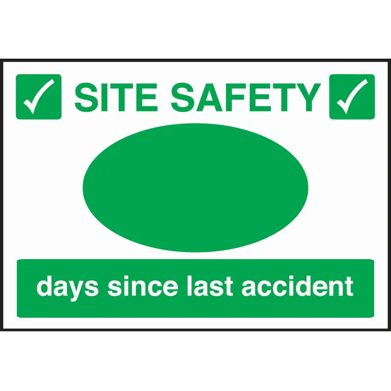 Days Since Accident 660mm x 460mm Rigid Plastic