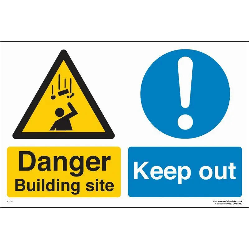 Building Site Keep Out 330mm x 230mm Rigid Plastic