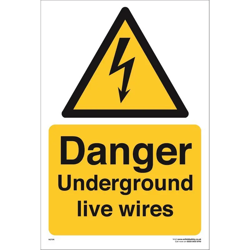 Underground Live Wires 460mm x 660mm Rigid Plastic