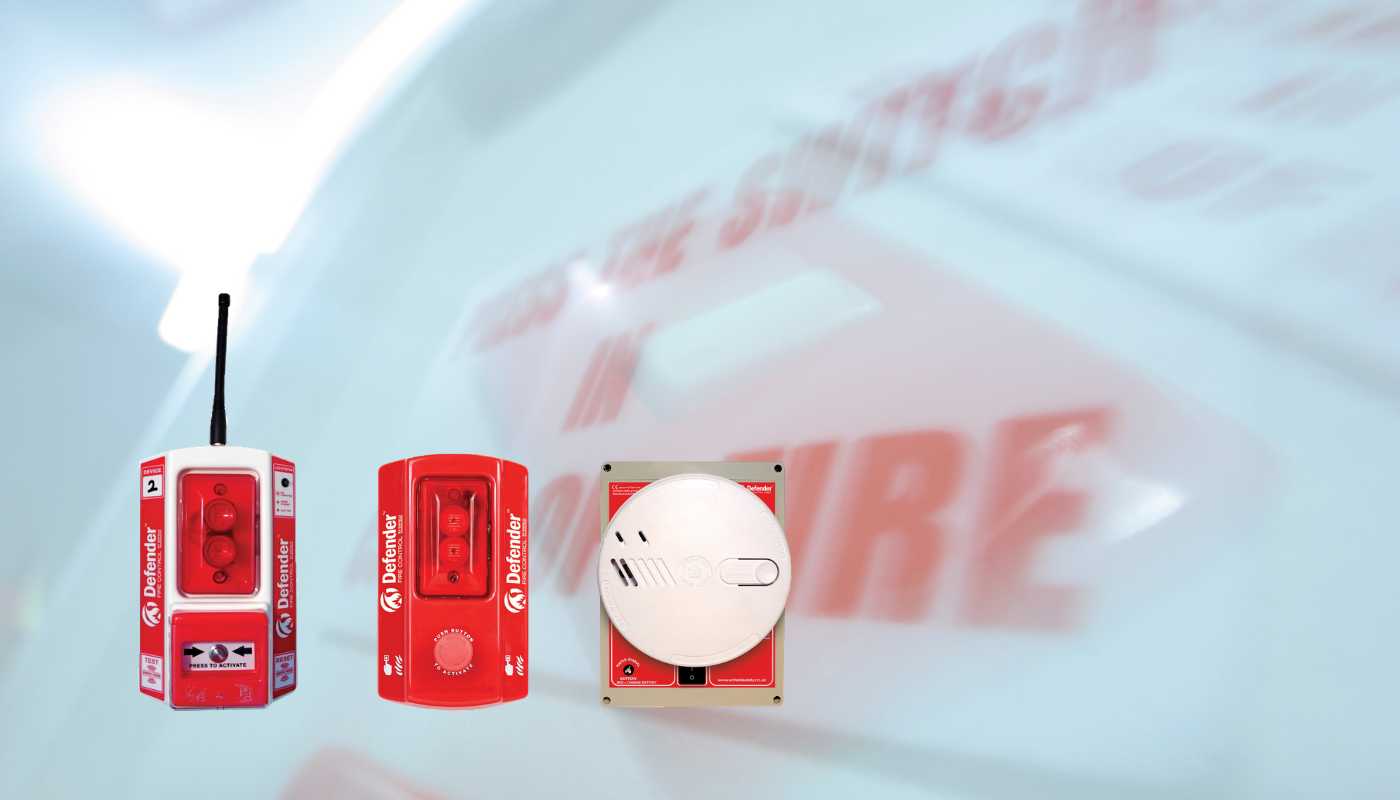 Defender wireless fire safety solutions in red