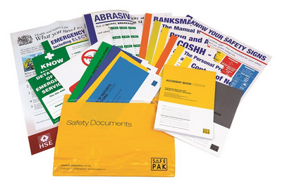 Display of key health and safety documents required for a construction site